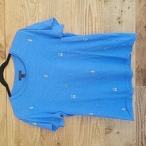J. Crew Blue Short Sleeve Beach Day Tee Size Medium